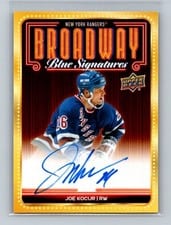 2025-26 Upper Deck New York Rangers Centennial Broadway Blue Signatures Joe Kocur #BBS-JK card