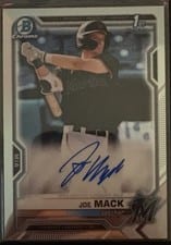 2021 Bowman Draft Chrome Draft Autographs Joe Mack #CDA-JMA card