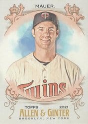 2021 Topps Allen & Ginter Base Set Joe Mauer #132 card