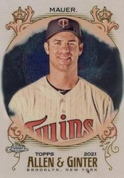 2021 Topps Allen & Ginter Chrome Base Set Joe Mauer #132 card