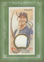 2023 Topps Allen & Ginter Framed Mini Relics Joe Mauer #MFR-JM card