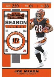 2019 Panini Contenders Base Set Joe Mixon #25 card