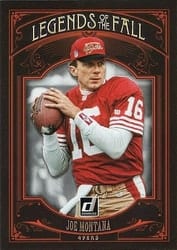 2020 Donruss Legends of the Fall Joe Montana #LF-JM card