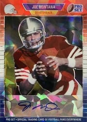 2021 Pro Set Metal 1989 Autograph Crystals Red, White & Blue Joe Montana #PA-JM1 card