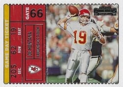 2022 Panini Contenders Game Day Ticket Joe Montana #GDT-JMO card