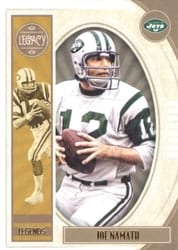 2019 Panini Legacy Base Set Joe Namath #118 card