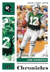 2020 Panini Chronicles Base Set Joe Namath #75 card