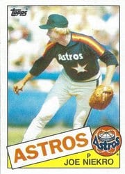 1985 Topps Base Set Joe Niekro #295 card
