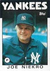 1986 Topps Base Set Joe Niekro #135 card