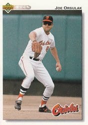 1992 Upper Deck Base Set Joe Orsulak #207 card