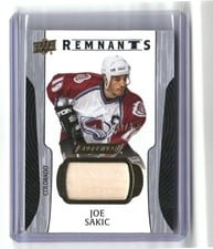 2024-25 Upper Deck Engrained Icons Remnants Joe Sakic #R-JS card