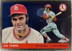 2025 Topps Chrome Platinum Base Set Joe Torre #410 card