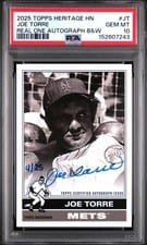 2025 Topps Heritage Real One Black and White Autographs Joe Torre #ROABW-JT card