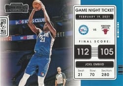 2021-22 Panini Contenders Game Night Ticket Joel Embiid #2 card