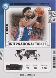 2021-22 Panini Contenders International Ticket Joel Embiid #24 card