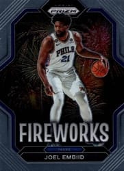 2022-23 Panini Prizm Fireworks Joel Embiid #15 card