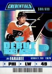2019-20 Upper Deck Credentials Base Set Joel Farabee #114 card
