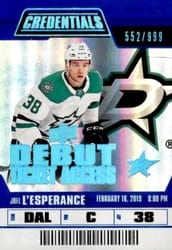 2019-20 Upper Deck Credentials Base Set Joel L'Esperance #69 card