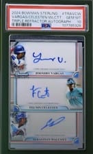 Joendry Vargas / Felnin Celesten / Sebastian Walcott 2024 Bowman Sterling Triple Refractor Autographs card