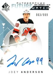 2018-19 SP Authentic Base Set Joey Anderson #215 card
