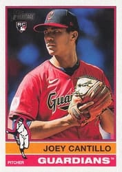 2025 Topps Heritage Base Set Joey Cantillo #104 card