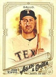 2018 Topps Allen & Ginter Base Set Joey Gallo #282 card
