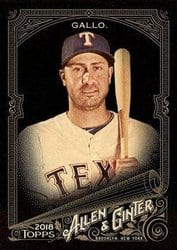 2018 Topps Allen & Ginter X Base Set Joey Gallo #282 card