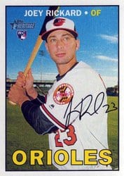 2016 Topps Heritage Base Set Joey Rickard #566 card