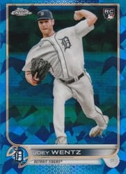 2022 Topps Chrome Update Sapphire Edition Base Set Joey Wentz #US295 card