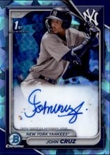 2024 Bowman Sapphire Edition Autographs John Cruz #BSPA-JCZ card