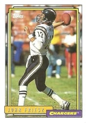 1992 Topps Base Set John Friesz #10 card