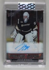 2020-21 Upper Deck Clear Cut Rookie Tribute Autographs John Gibson #RT-GI card