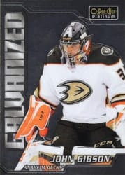 2022-23 O-Pee-Chee Platinum Galvanized John Gibson #G-10 card