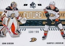 2019-20 SP Authentic Base Set John Gibson/Hampus Lindholm #117 card