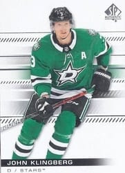 2019-20 SP Authentic Base Set John Klingberg #58 card