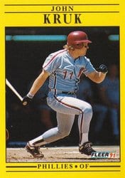 1991 Fleer Base Set John Kruk #402 card