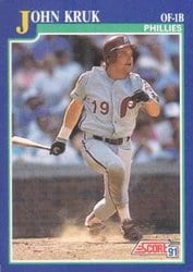 1991 Score Base Set John Kruk #94 card