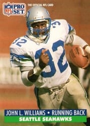 1991 Pro Set Base Set John L. Williams #304 card