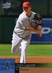2009 Upper Deck Base Set John Lackey #185 card
