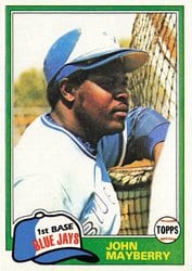 1981 Topps Base Set John Mayberry #169 card