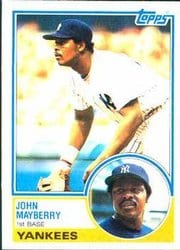 1983 Topps Base Set John Mayberry #45 card