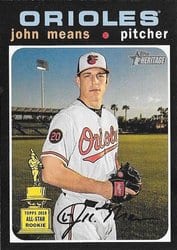 2020 Topps Heritage Base Set John Means #269 card