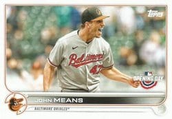 2022 Topps Opening Day Base Set John Means #112 card