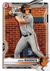 2021 Bowman Draft Base Set John Rhodes #BD-80 card