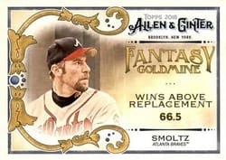 2018 Topps Allen & Ginter Fantasy Goldmine John Smoltz #FG-29 card