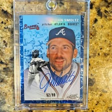 2022 Topps Chrome Platinum Anniversary Autographs John Smoltz #CPA-JSM card