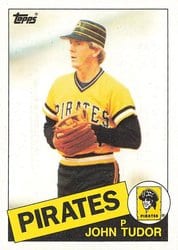 1985 Topps Base Set John Tudor #214 card