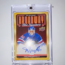 2025-26 Upper Deck New York Rangers Centennial Blue Auto John Vanbiesbrouck #26 card