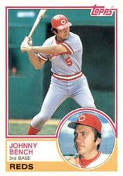 1983 Topps Base Set Johnny Bench #60 card