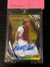 2021 Finest Moments Autographs Johnny Bench #FMA-JB card